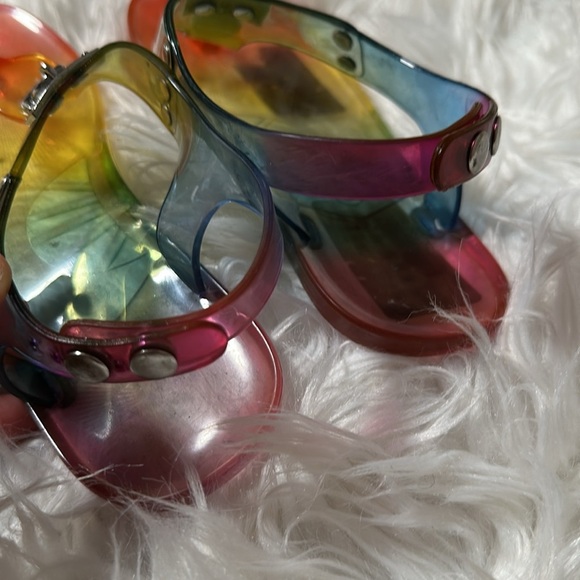 Michael Kors Thong Sandals Kids Harmony Locket Rainbow Size 4 - Picture 4 of 5